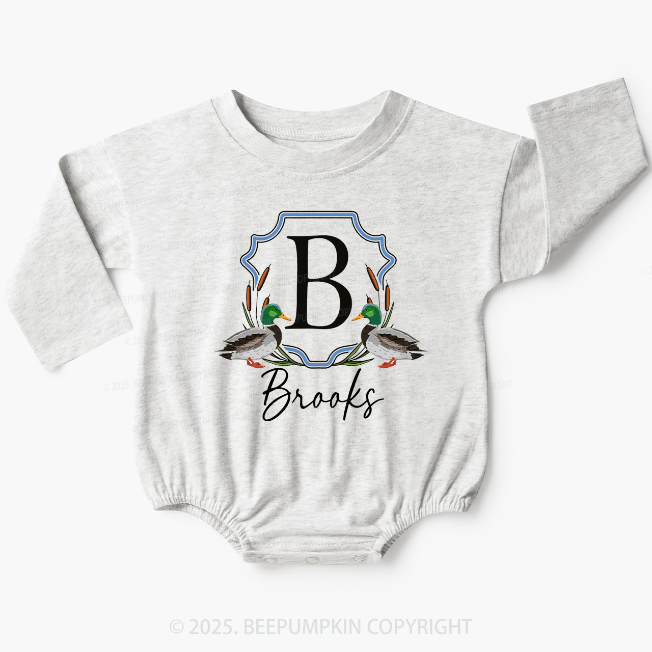 Personalized Mallard Ducks Baby Bubble Romper Beepumpkin