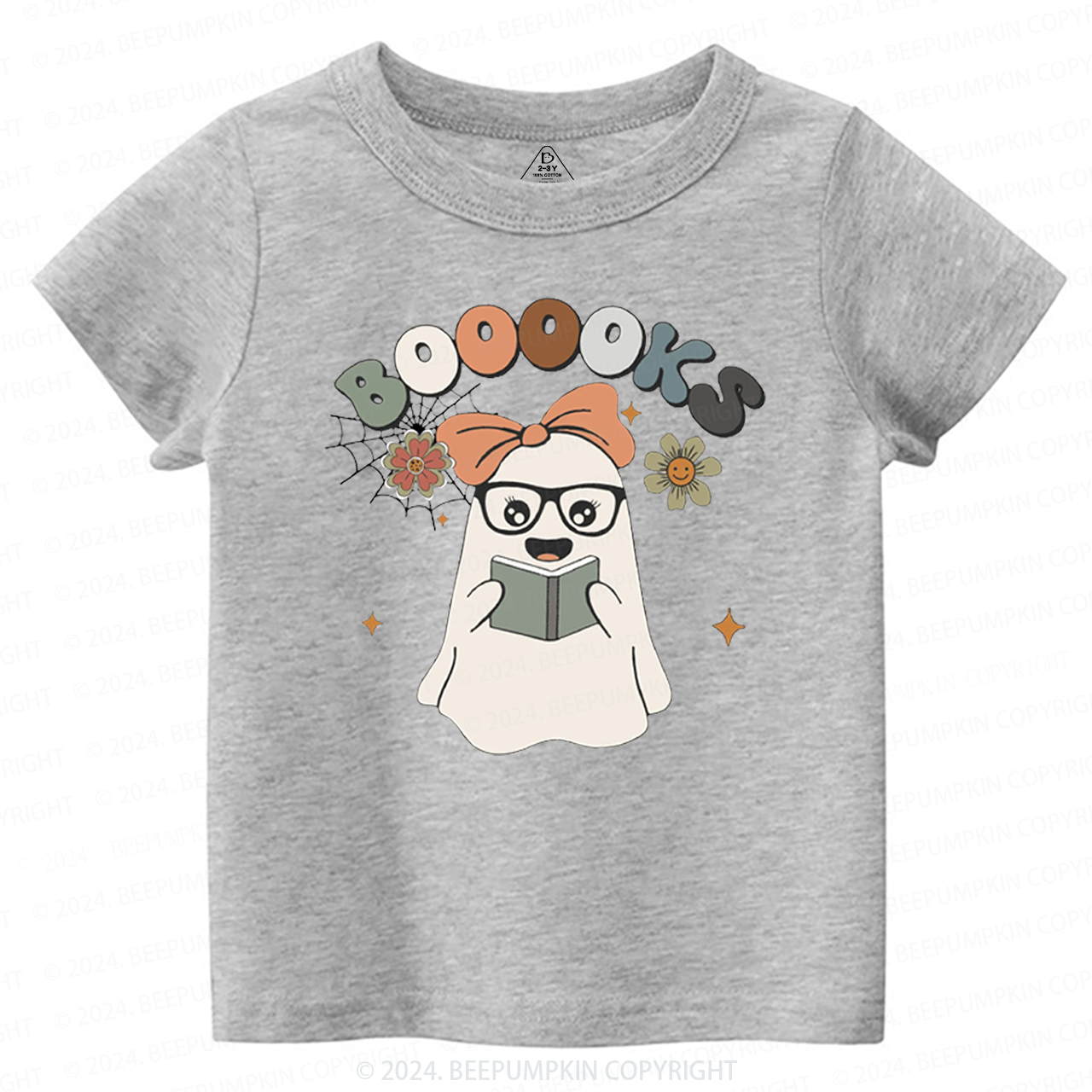 Girl Boooks Cute Ghost Halloween Toddler&Kids Tees 