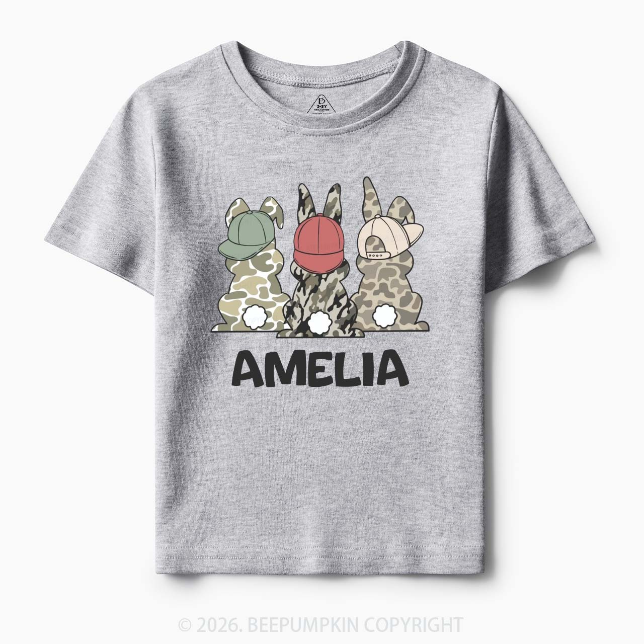 Personalized Camo Easter Bunny Toddler&Kid's Tees