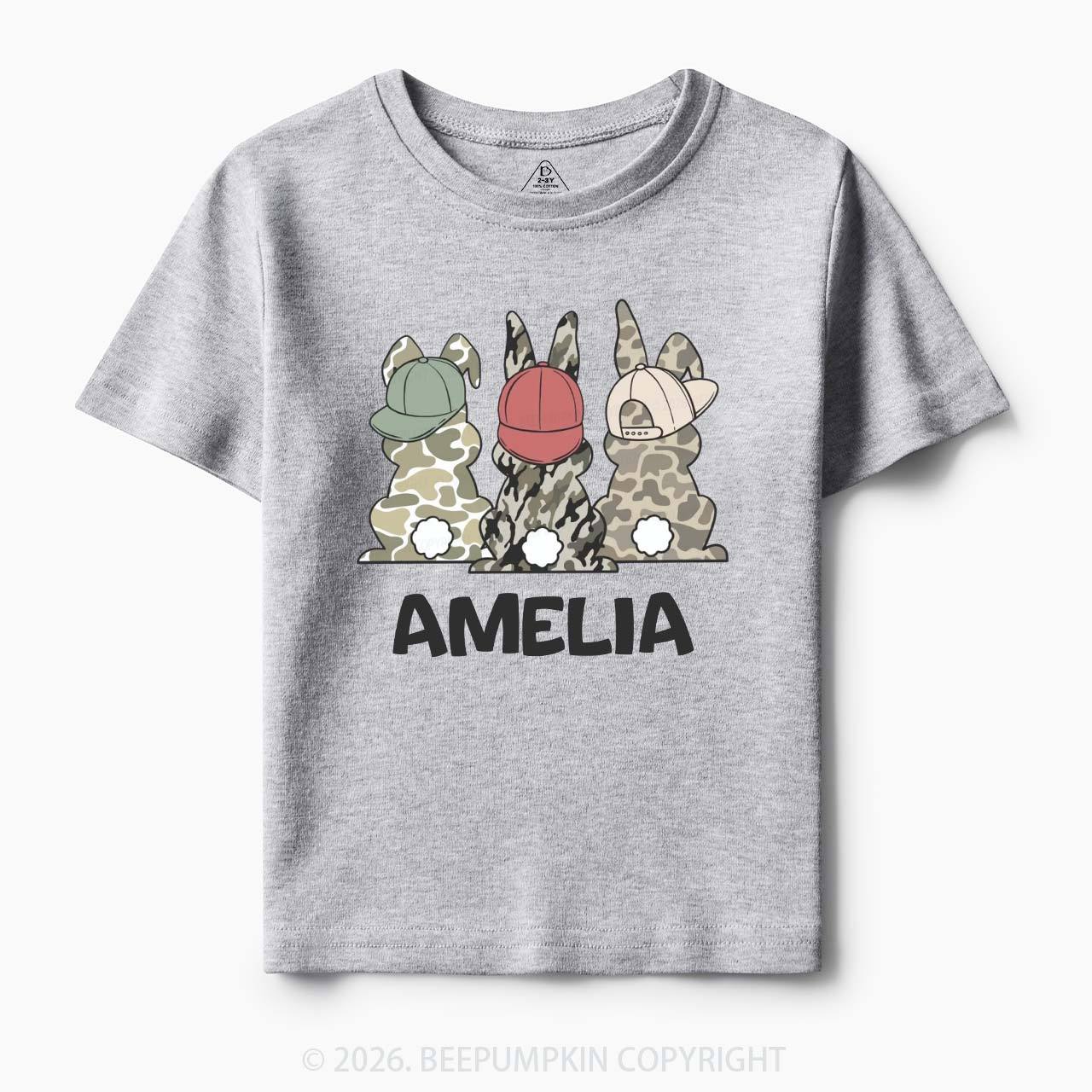 Personalized Camo Easter Bunny Toddler&Kid's Tees