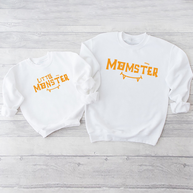 Funny Halloween Momster Dadcula Little Monster Family Matching Sweatshirt
