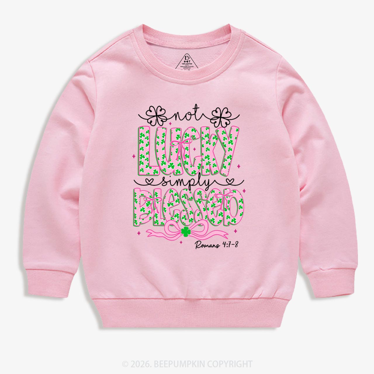 Not Lucky Simply Blessed St Patrick's Day Kid's Sweatshirt