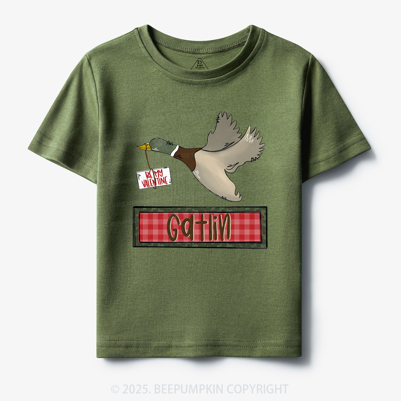 Personalized Be My Valentine Duck Toddler&Kid's Tees Beepumpkin