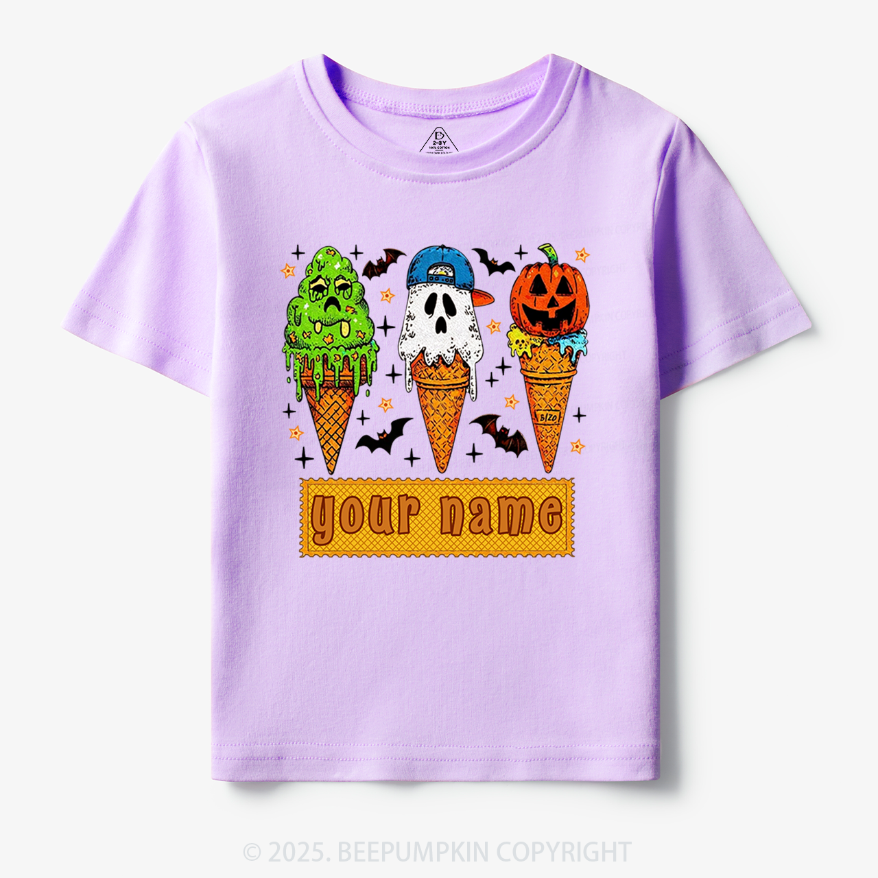 Personalized Name Halloween Spooky Scoops Toddler&Kid's Tees Beepumpkin