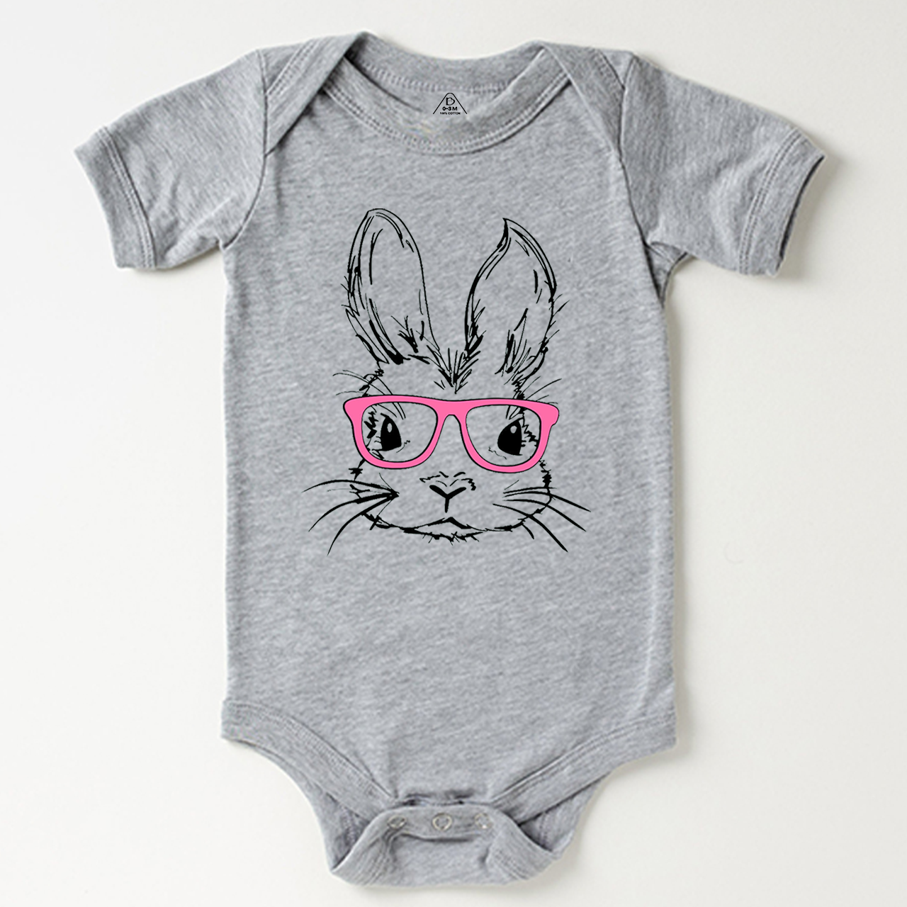 Easter Bunny With Pink Glasses Bunny Bodysuit Beepumpkin