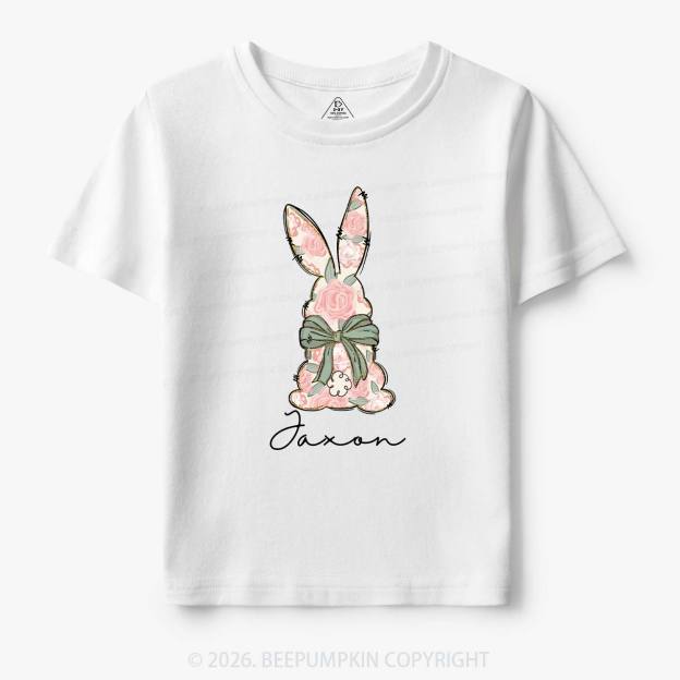 Personalized Floral Easter Bunny Toddler&Kid's Tees