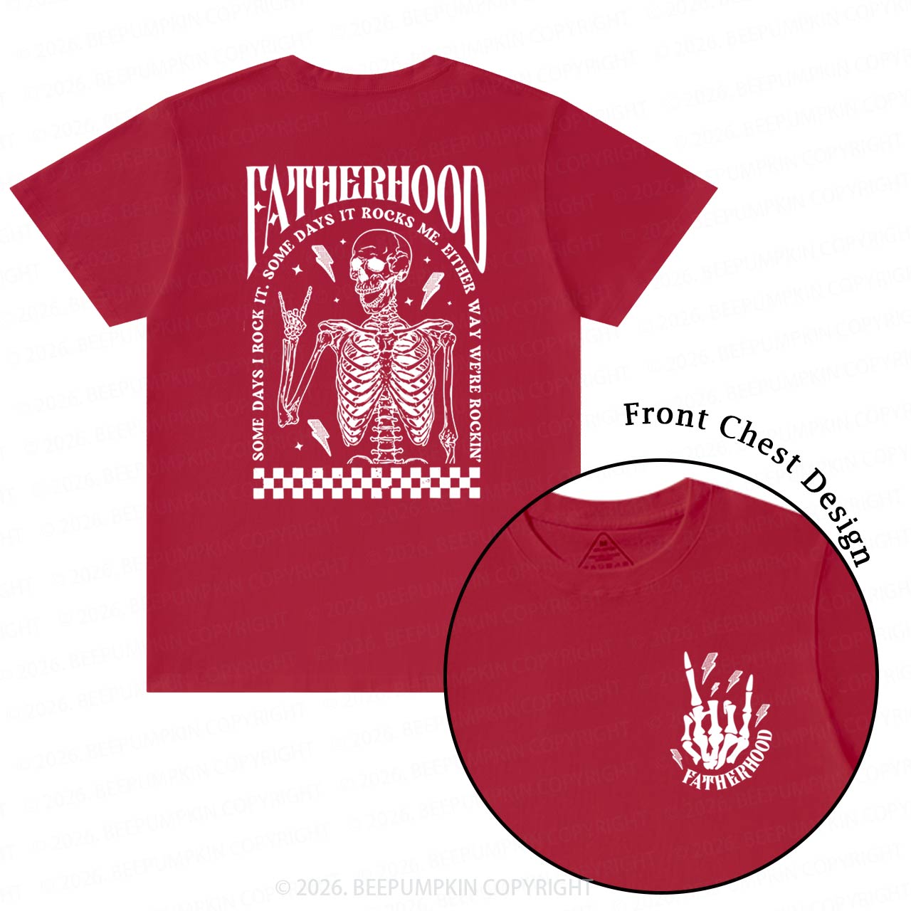 Fatherhood Funny Skeleton Retro T-Shirts