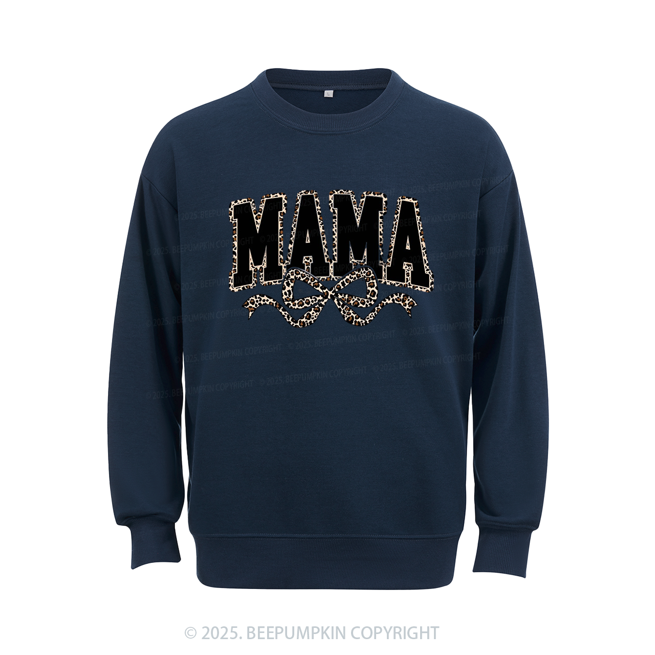 Mama Leopard Coquette Bow Sweatshirt Beepumpkin