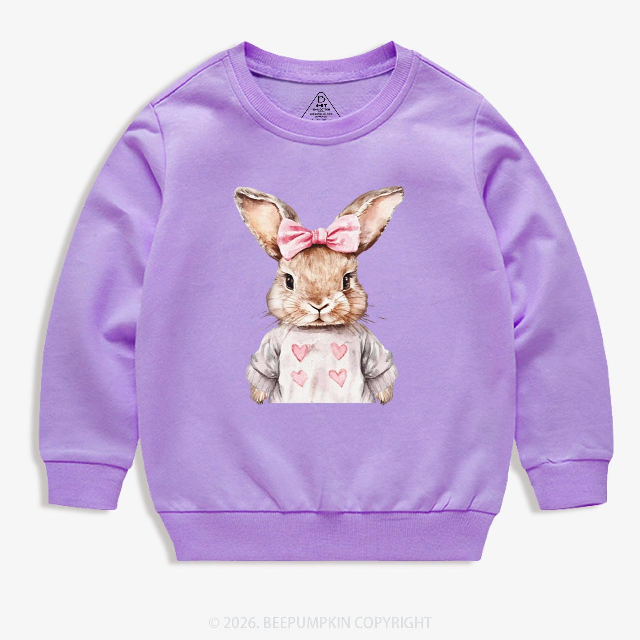 Sweet Bow Bunny Easter Kid's Sweatshirt