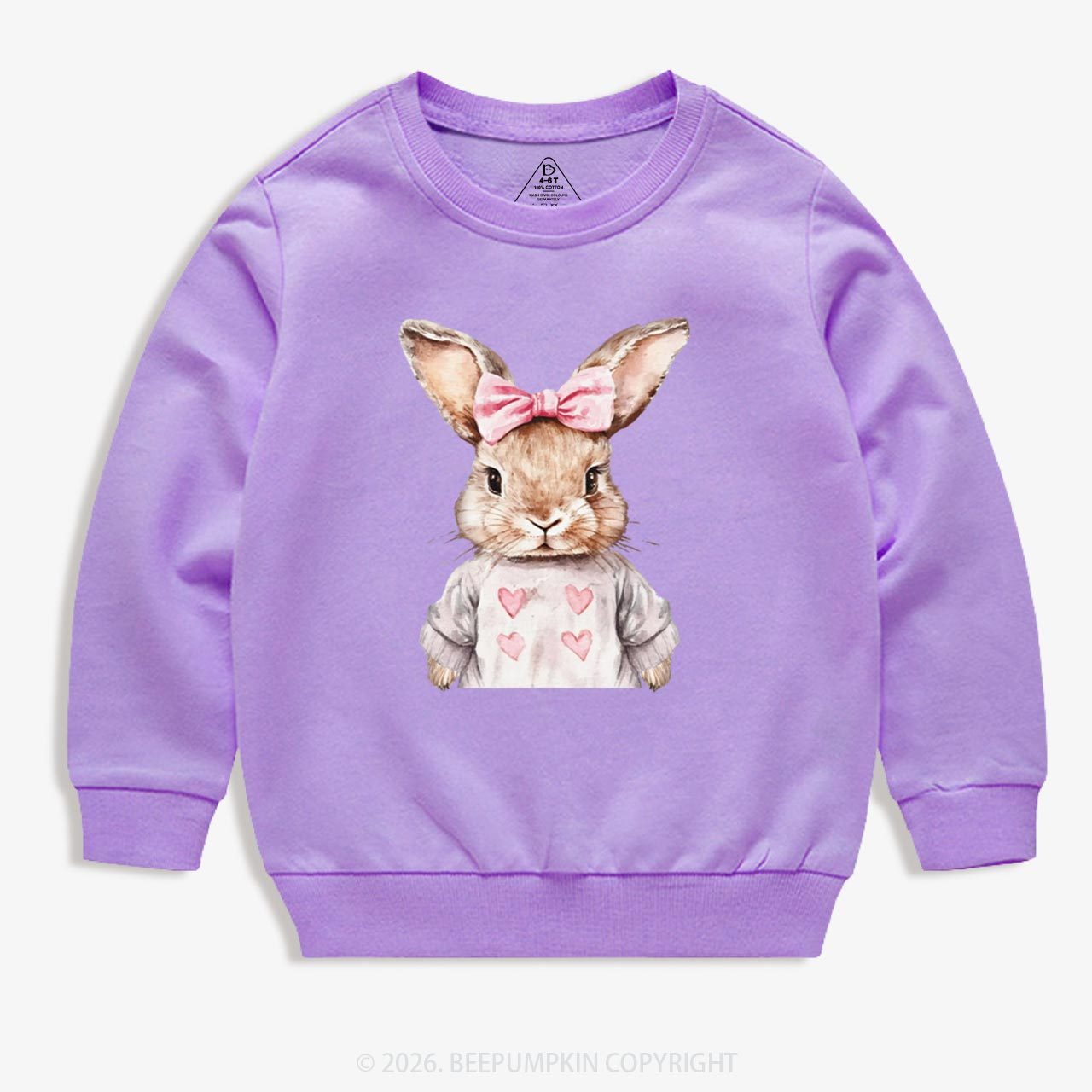 Sweet Bow Bunny Easter Kid's Sweatshirt