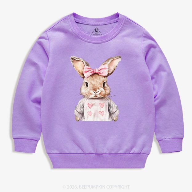 Sweet Bow Bunny Easter Kid's Sweatshirt