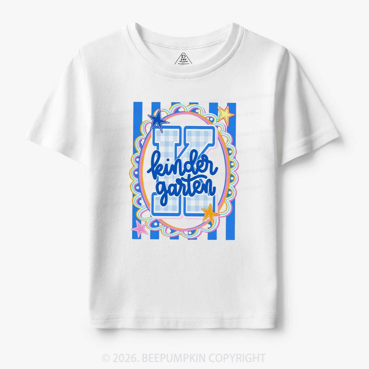 Preppy Blue Gingham Pre-K To Fourth Grade Toddler&Kid's Tees