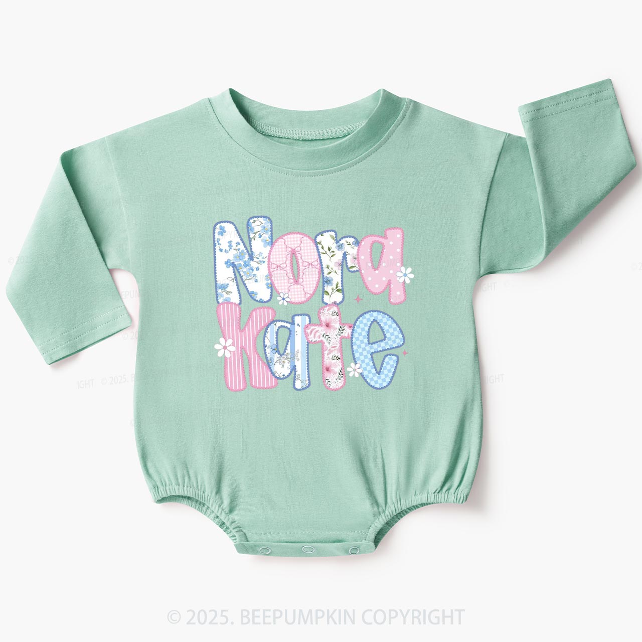 Personalized Name Baby Bubble Romper Beepumpkin