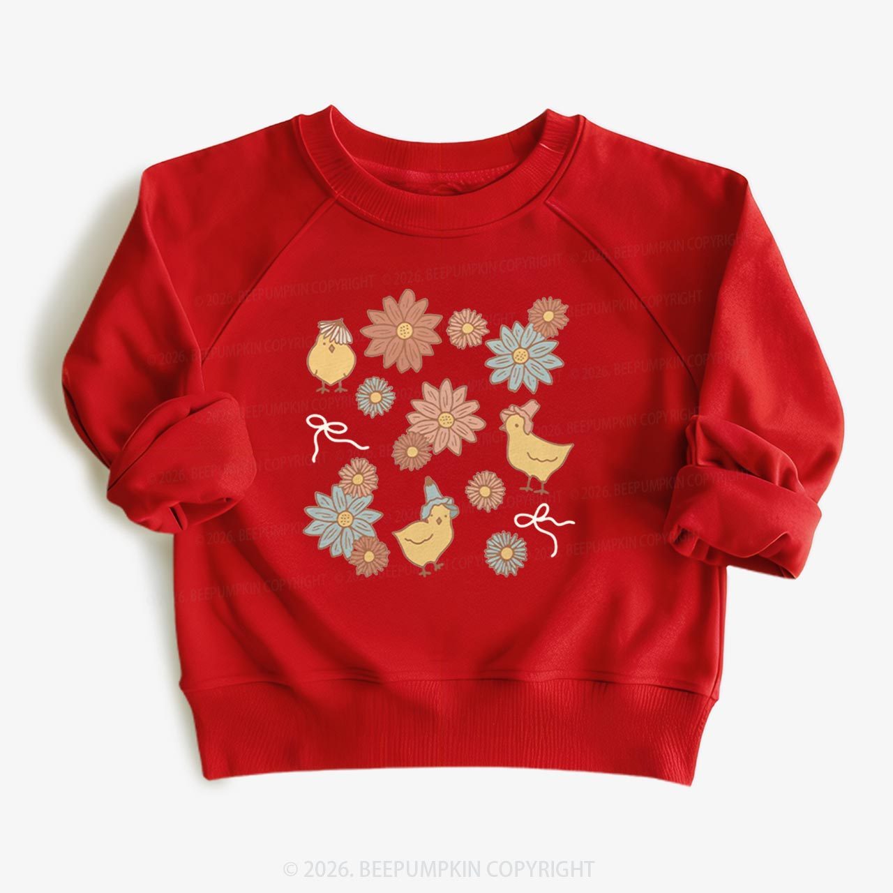 Farm Flower Chicks Kid's Sweatshirt