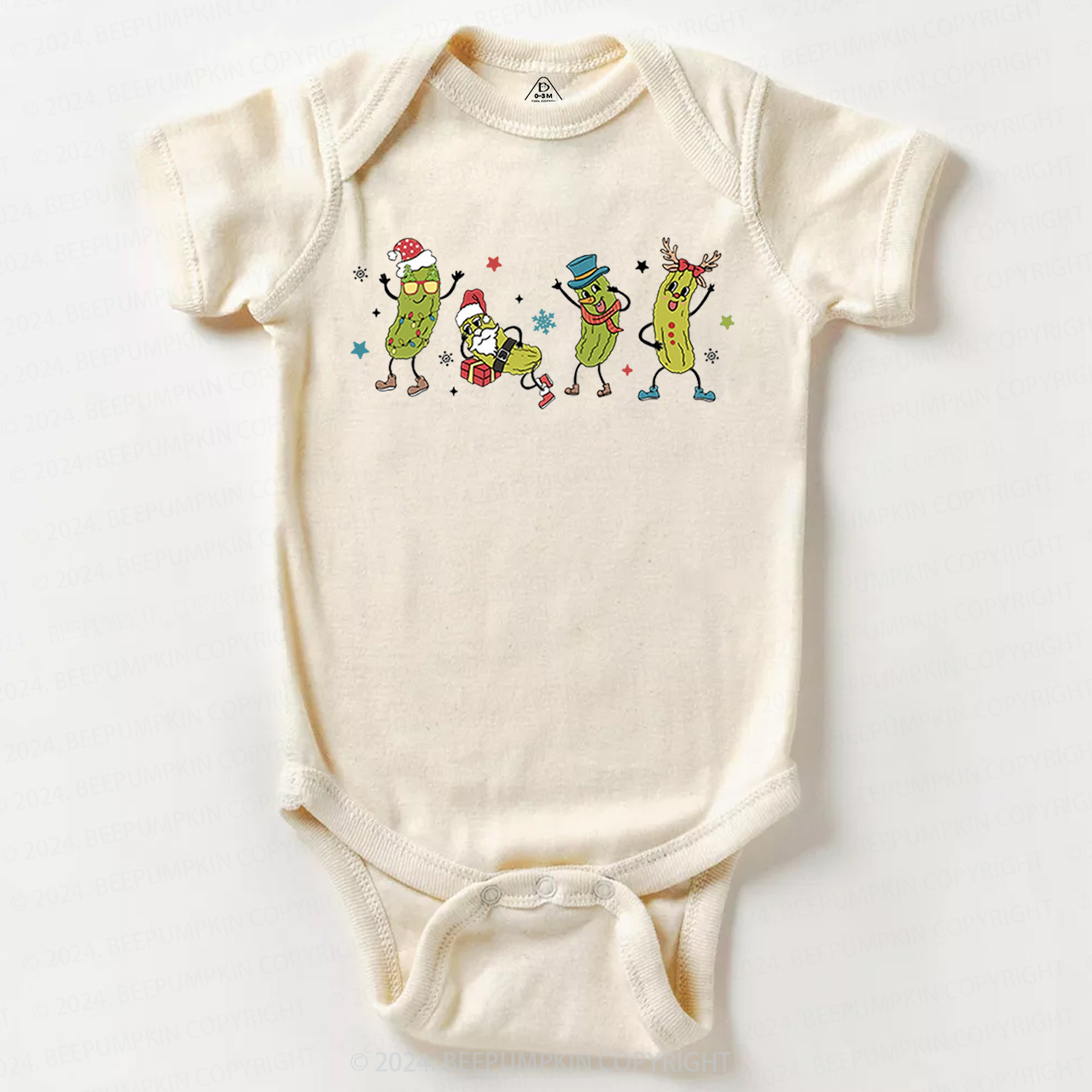Retro Pickles Christmas Santa Baby Bodysuit