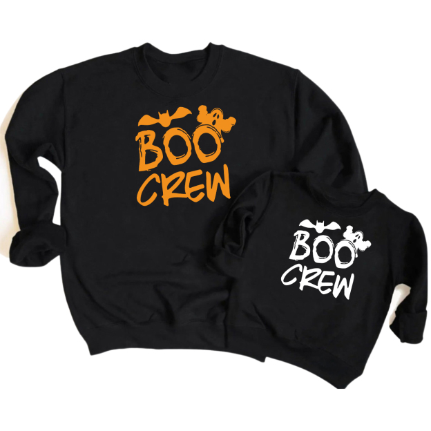 BOO Crew Halloween Matching Family Sweatshirt
