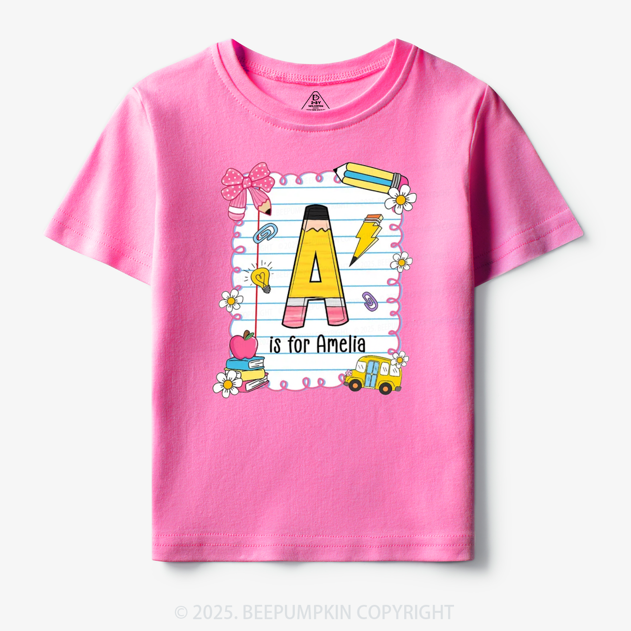 Personalized Alphabet Pencil Name Toddler&Kid's Tees Beepumpkin