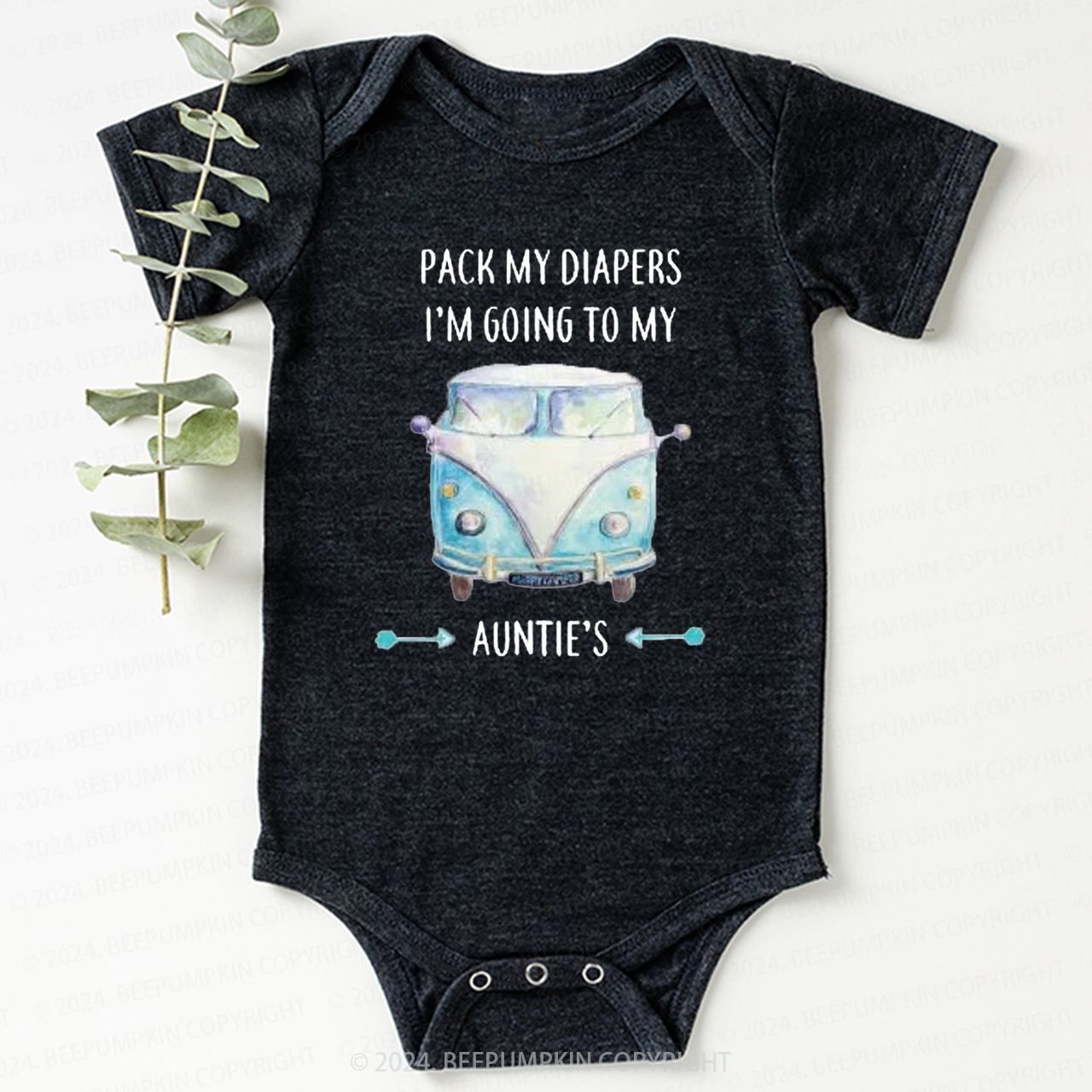 Pack My Diapers I'm Going To My Auntie's Bodysuit For Baby 7
