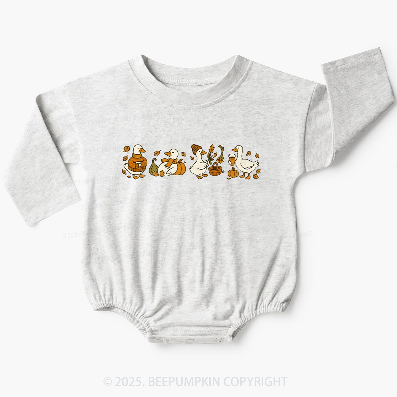 Fall Goose Baby Bubble Romper Beepumpkin
