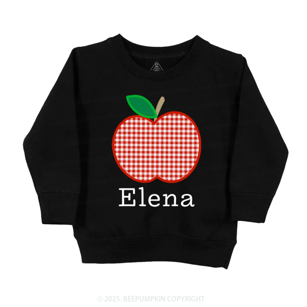 Personalized Red Apple Kid's Sweatshirt