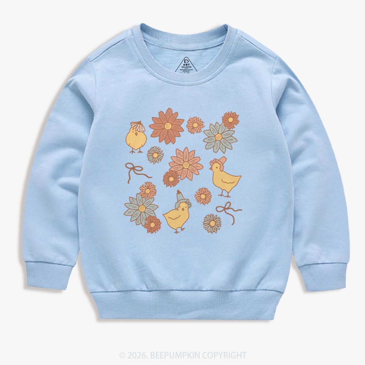 Farm Flower Chicks Kid's Sweatshirt