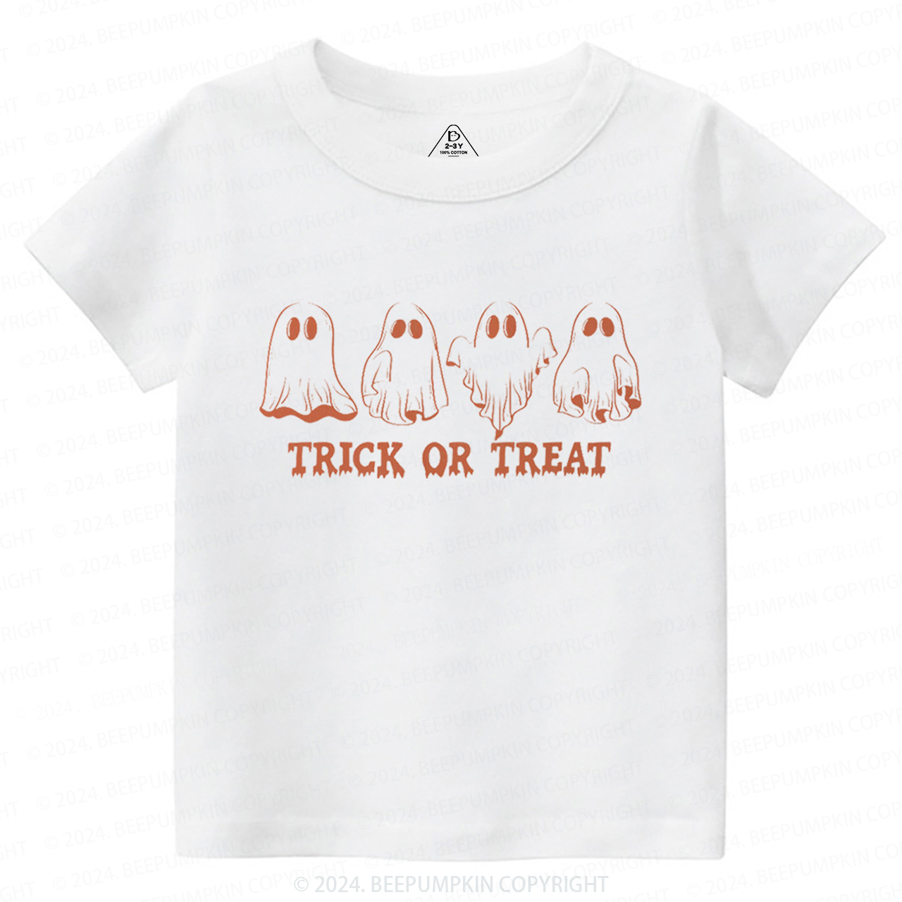 Halloween Retro Natural Trick Or Treat Toddler&Kids Tees 