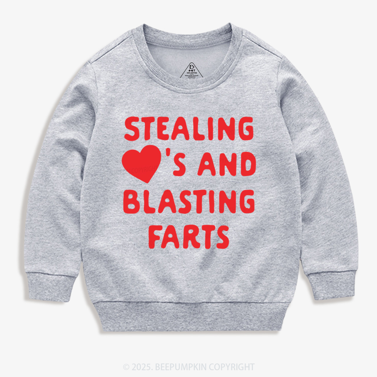 Stealing Hearts Blasting Farts Valentine's Day Kid's Sweatshirt