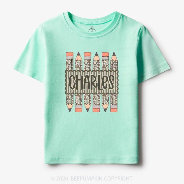 Personalized Back To School Camo Pencil Shirt