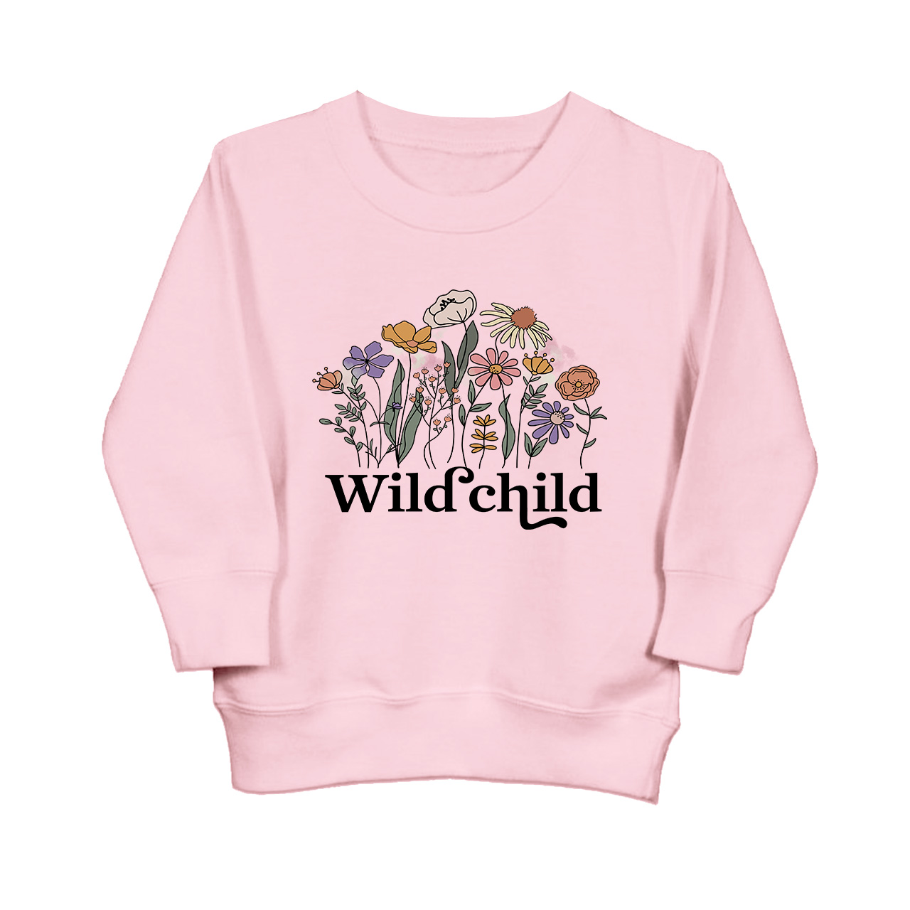 Wild Child Vintage Flowers Kids Sweatshirt