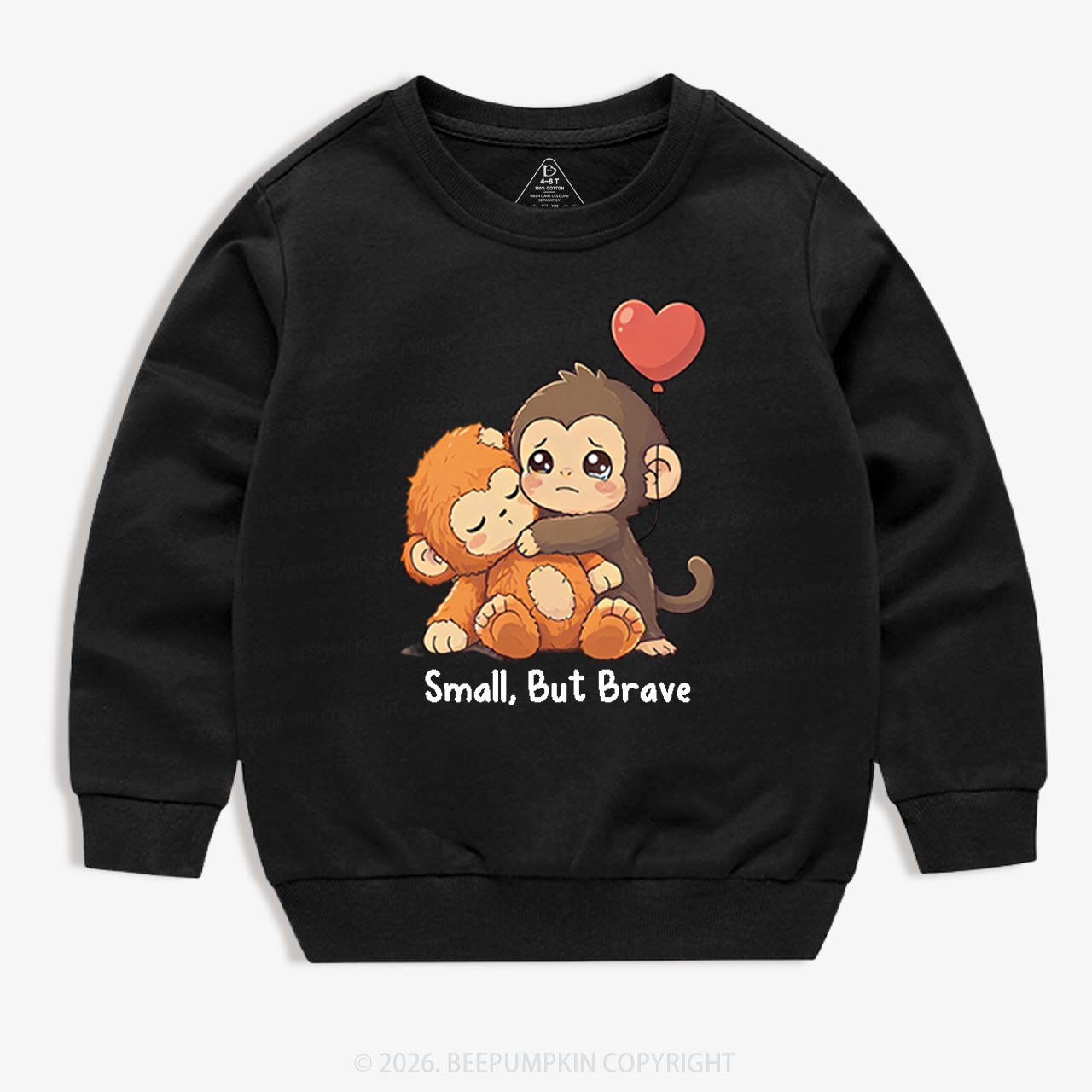 Small But Brave Punch Monkey Kid's Sweatshirt
