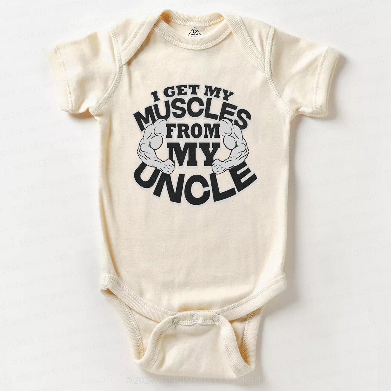 I Get My Muscles From My Uncle Baby Bodysuit 7