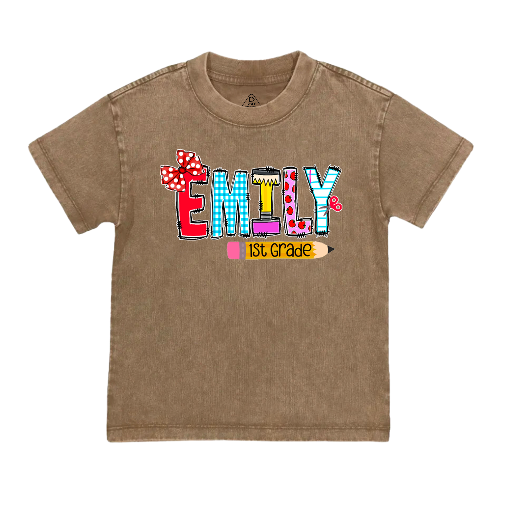 Personalized Name First Day Of School Toddler&Kids Washed Tees