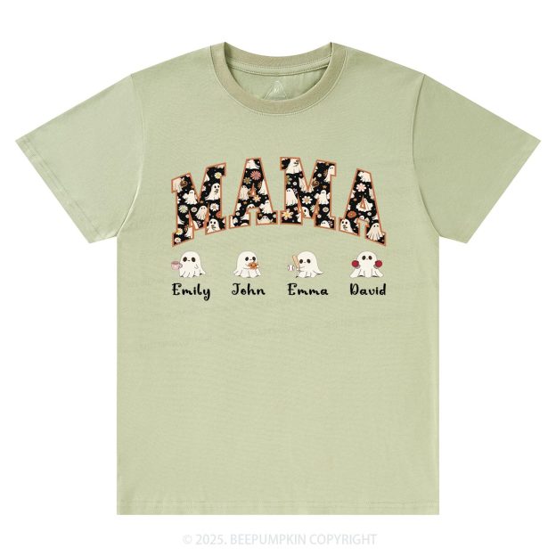 Personalized Ghost Mom Halloween T-Shirts Beepumpkin