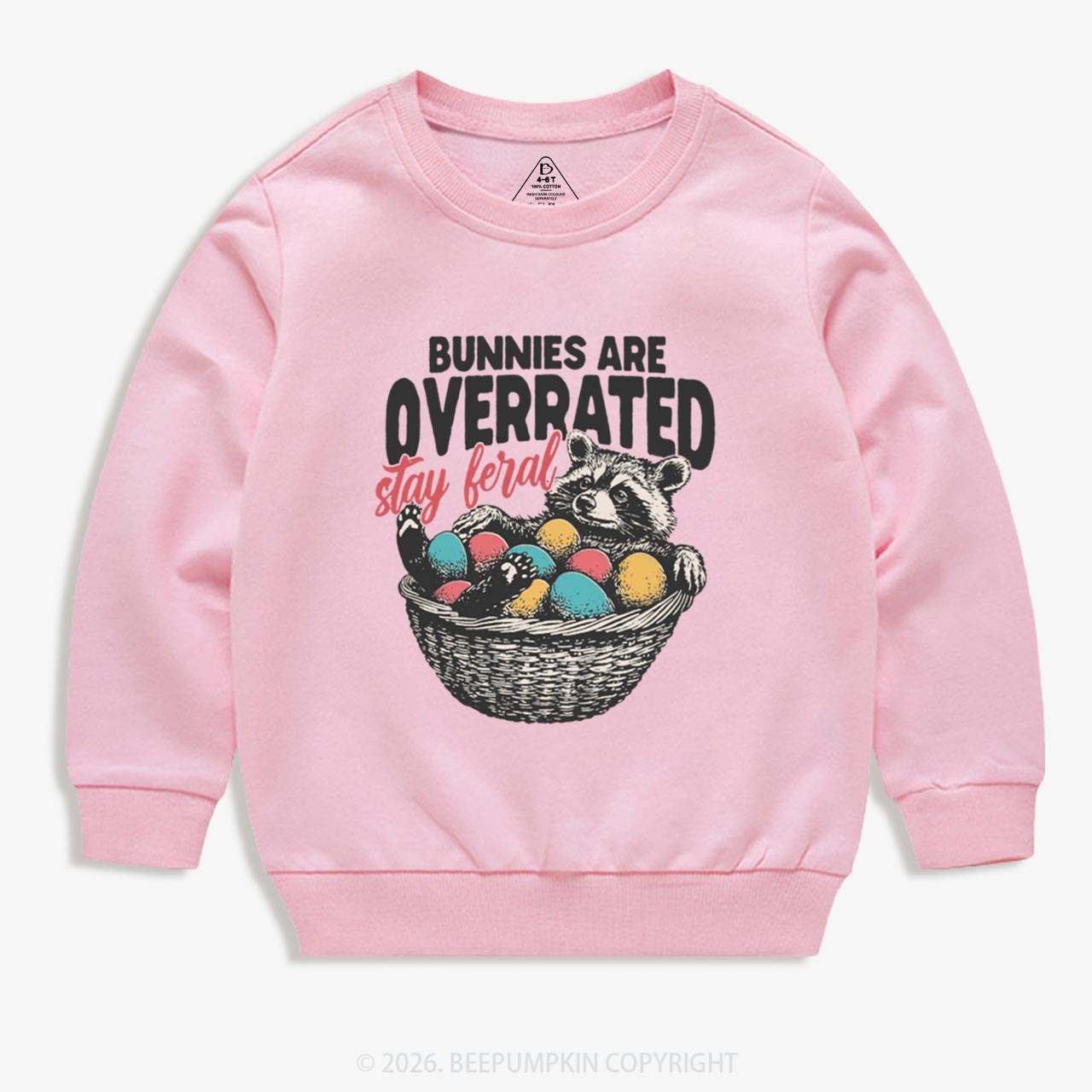 Bunnies Are Overrated Stay Feral Kid's Sweatshirt