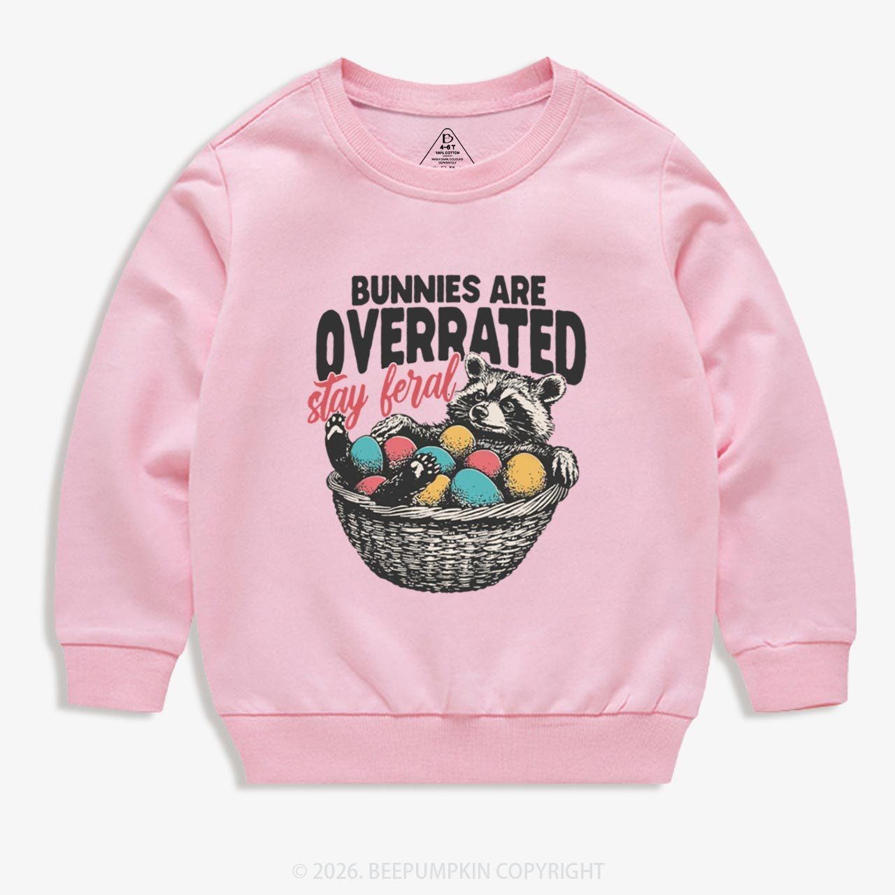 Bunnies Are Overrated Stay Feral Kid's Sweatshirt
