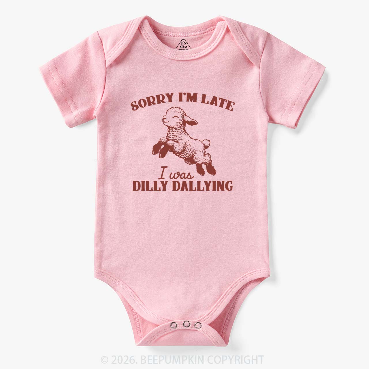 Sorry I'm Late I Was Dilly Dallying Lamb Sheep Bodysuit