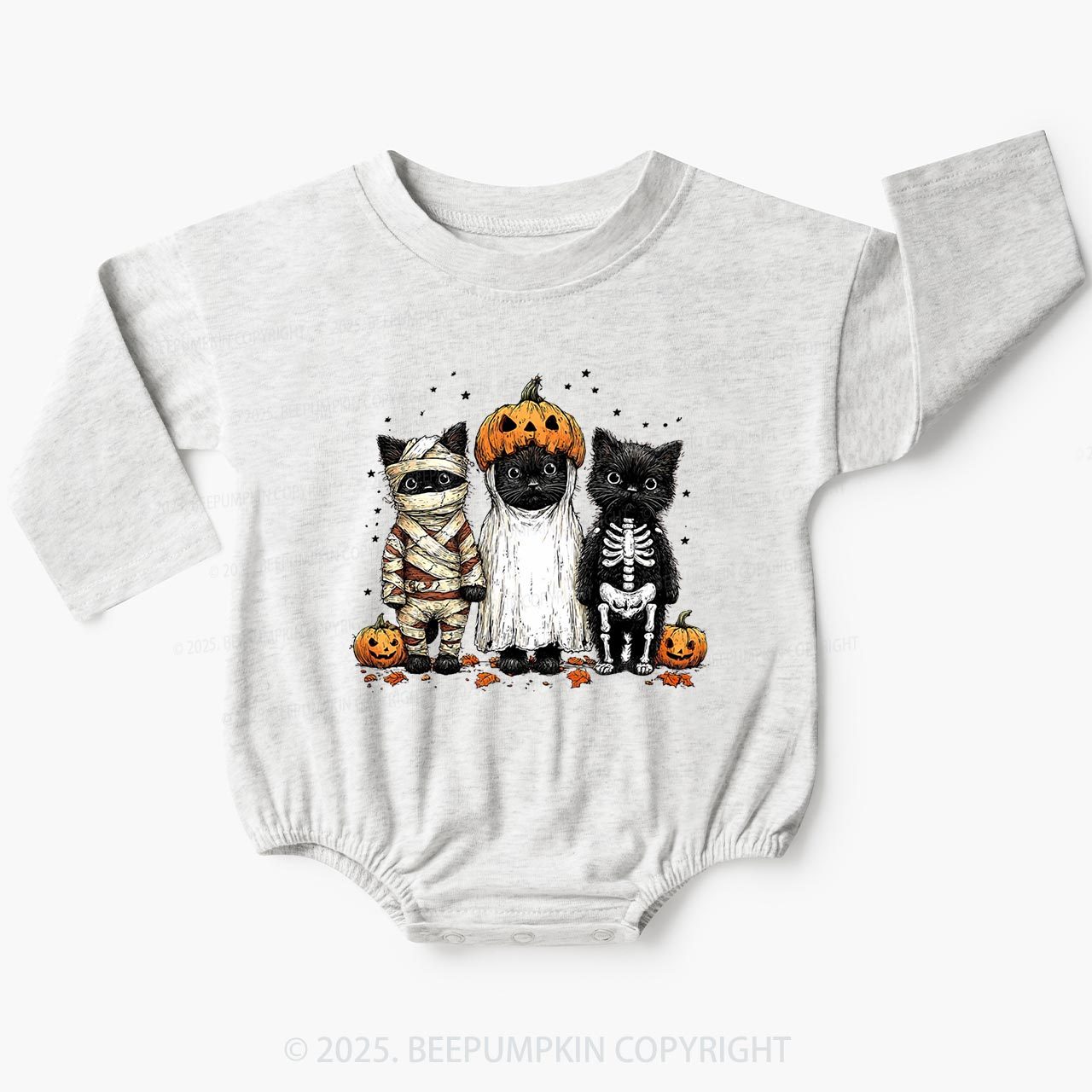 Halloween Black Cat Baby Bubble Romper Beepumpkin