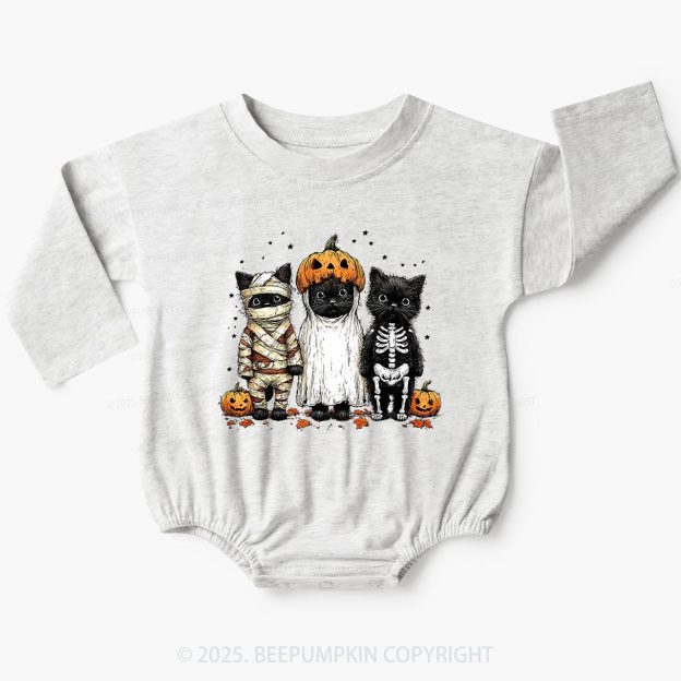 Halloween Black Cat Baby Bubble Romper Beepumpkin