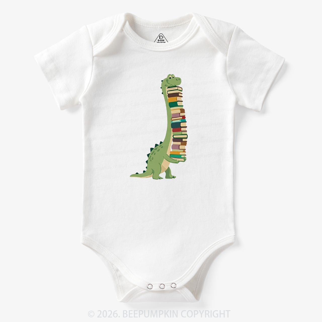 Cute Dinosaur Book Lover Baby Bodysuit