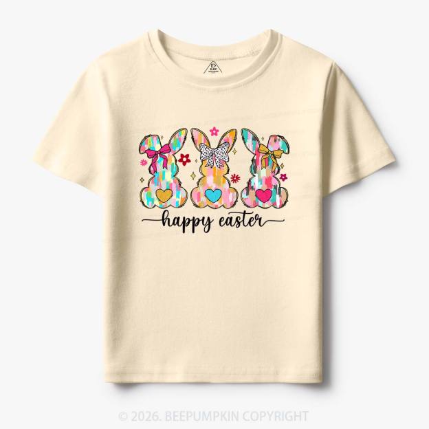 Pastel Brush Happy Easter Bunnie Toddler&Kid's Tees