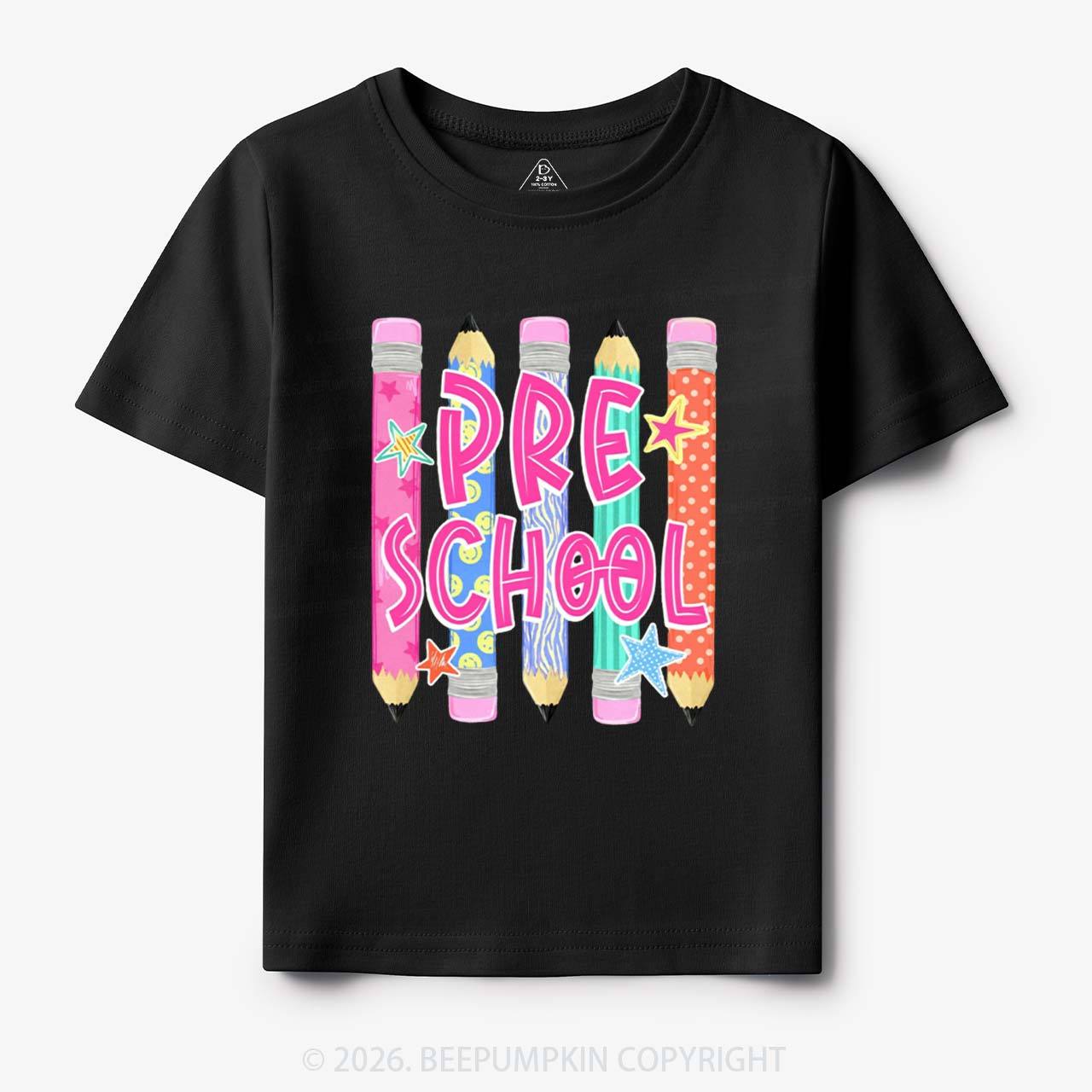 Personalized Grade Level Colorful Pencil Toddler&Kid's Tees