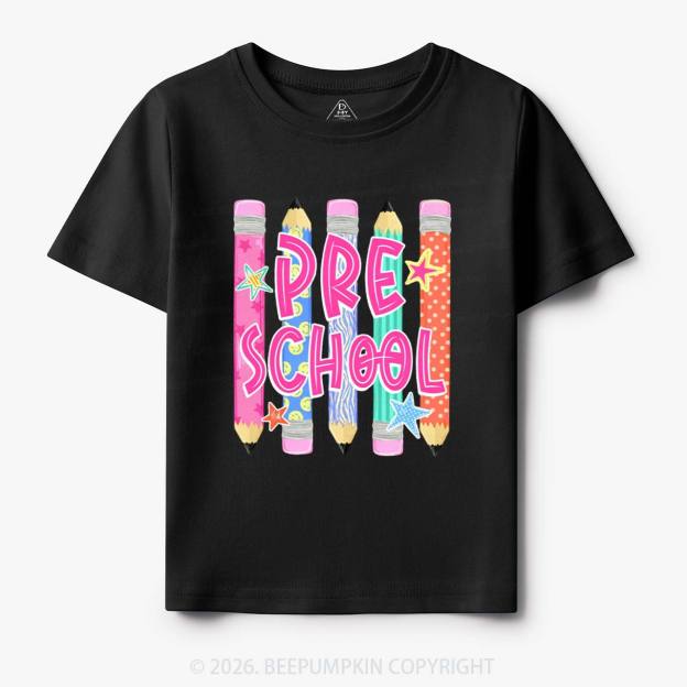 Personalized Grade Level Colorful Pencil Toddler&Kid's Tees