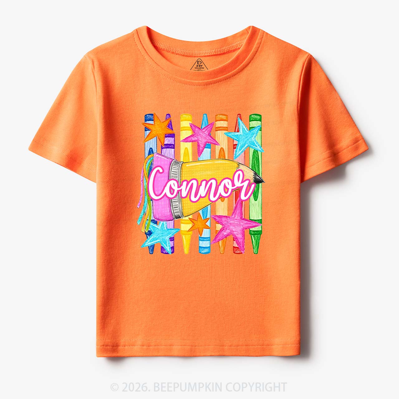 Personalized Name Striped Pencil Crayon Toddler&Kid's Tees