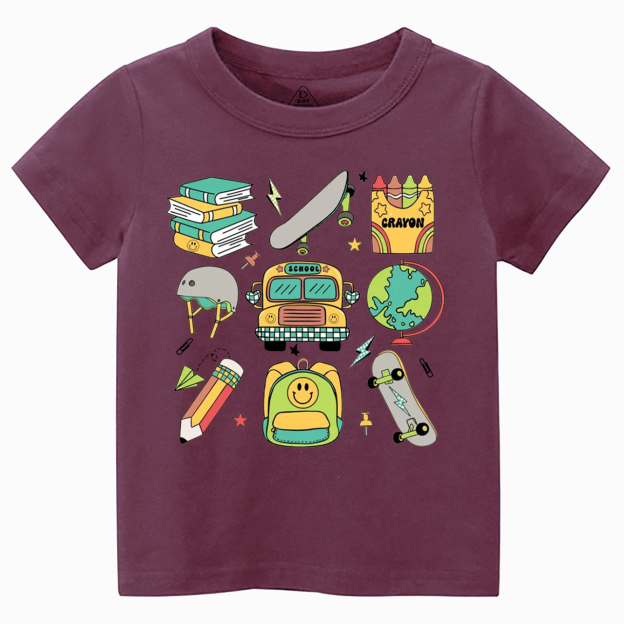 Boys Retro Back To School Toddler&Kid's Tees Beepumpkin 