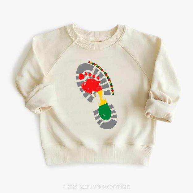 Black History Month Footprint Kid's Sweatshirt