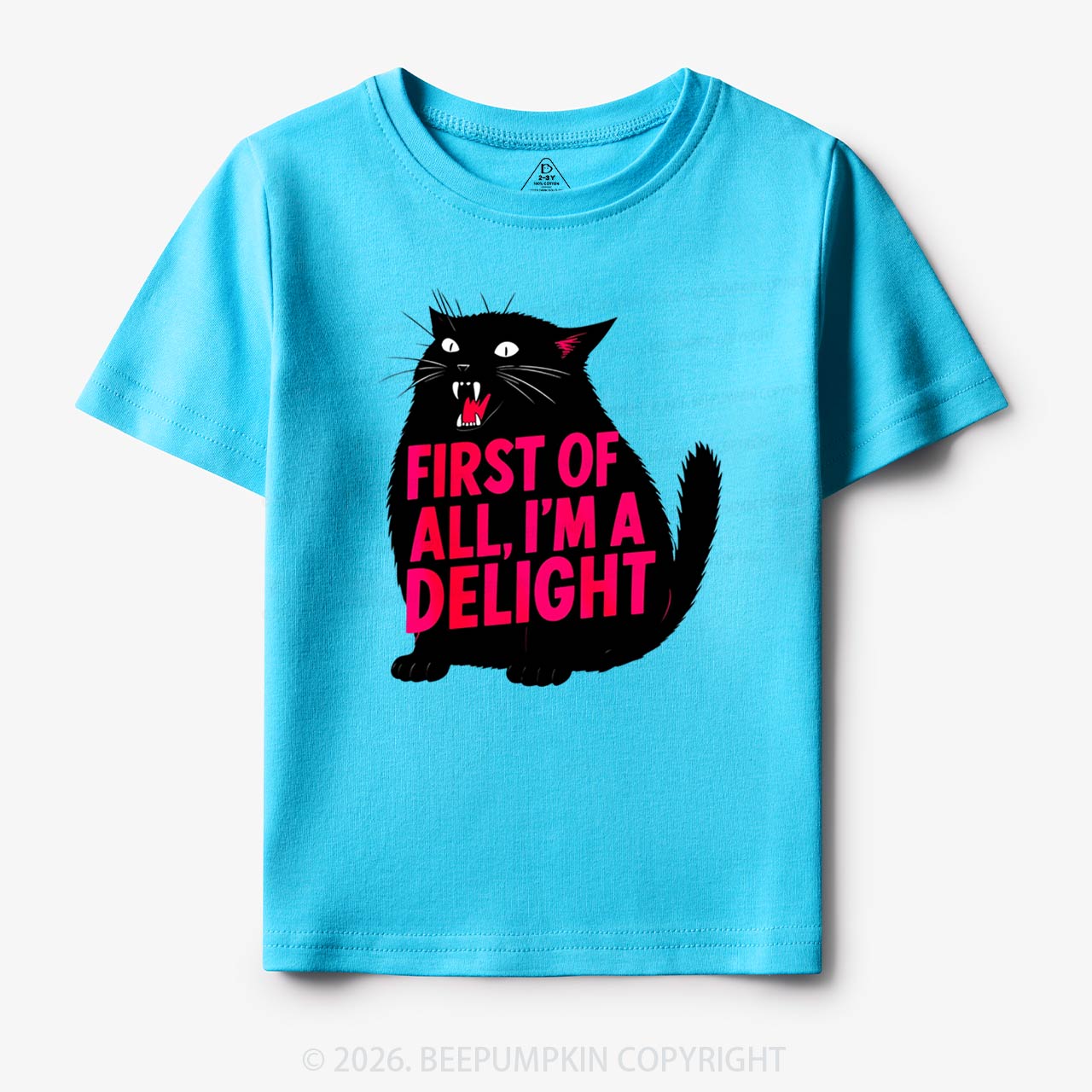 First of All I'm a Delight Black Cat Toddler&Kid's Tees
