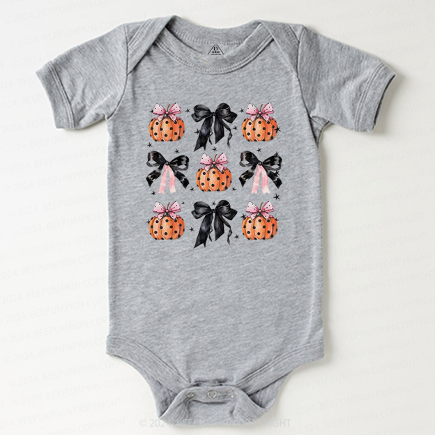 Black Ribbon And Halloween Pumpkins Baby Bodysuits 