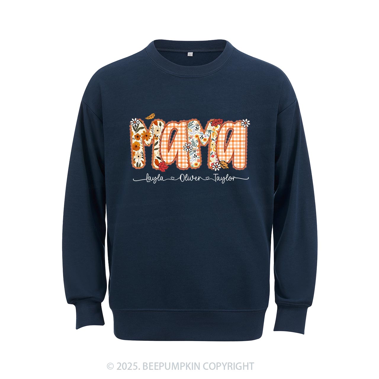 Personalized Preppy Fall Pumpkin Lace Sweatshirt Beepumpkin