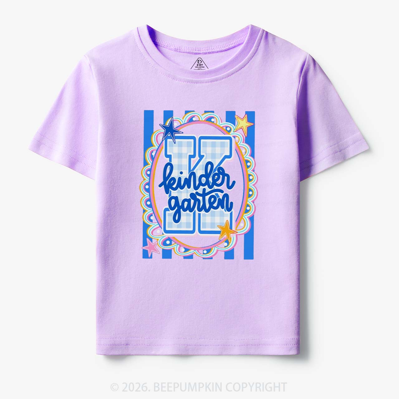 Preppy Blue Gingham Pre-K To Fourth Grade Toddler&Kid's Tees