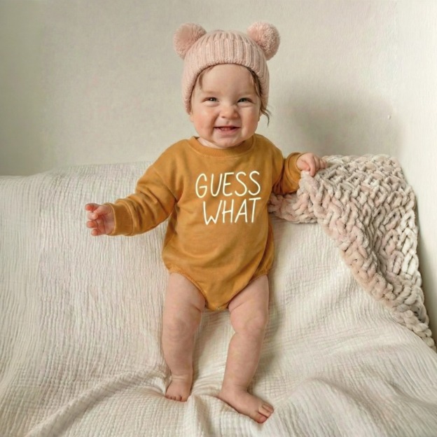 Guess What Chicken Butt Baby Bubble Romper Beepumpkin